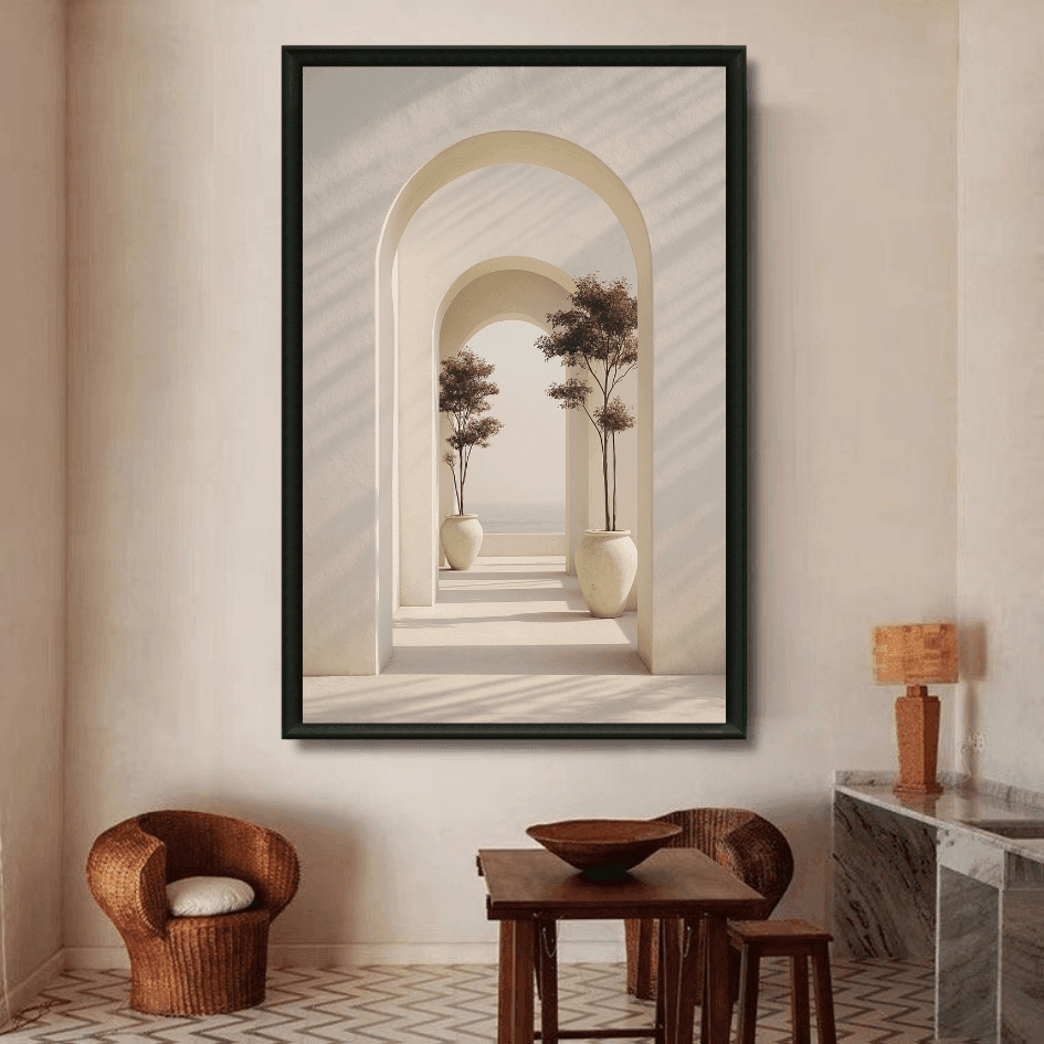 Tableau arches blanches marocaines détail