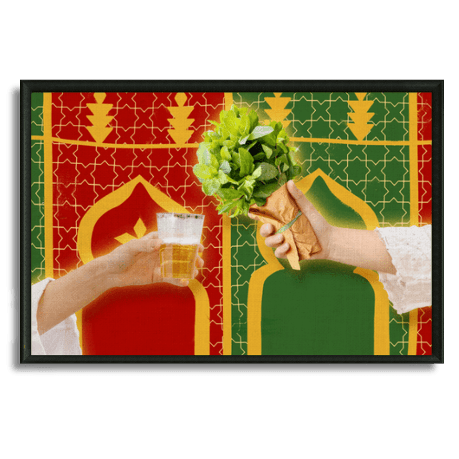 Tableau atay dans la tente marocaine thé menthe