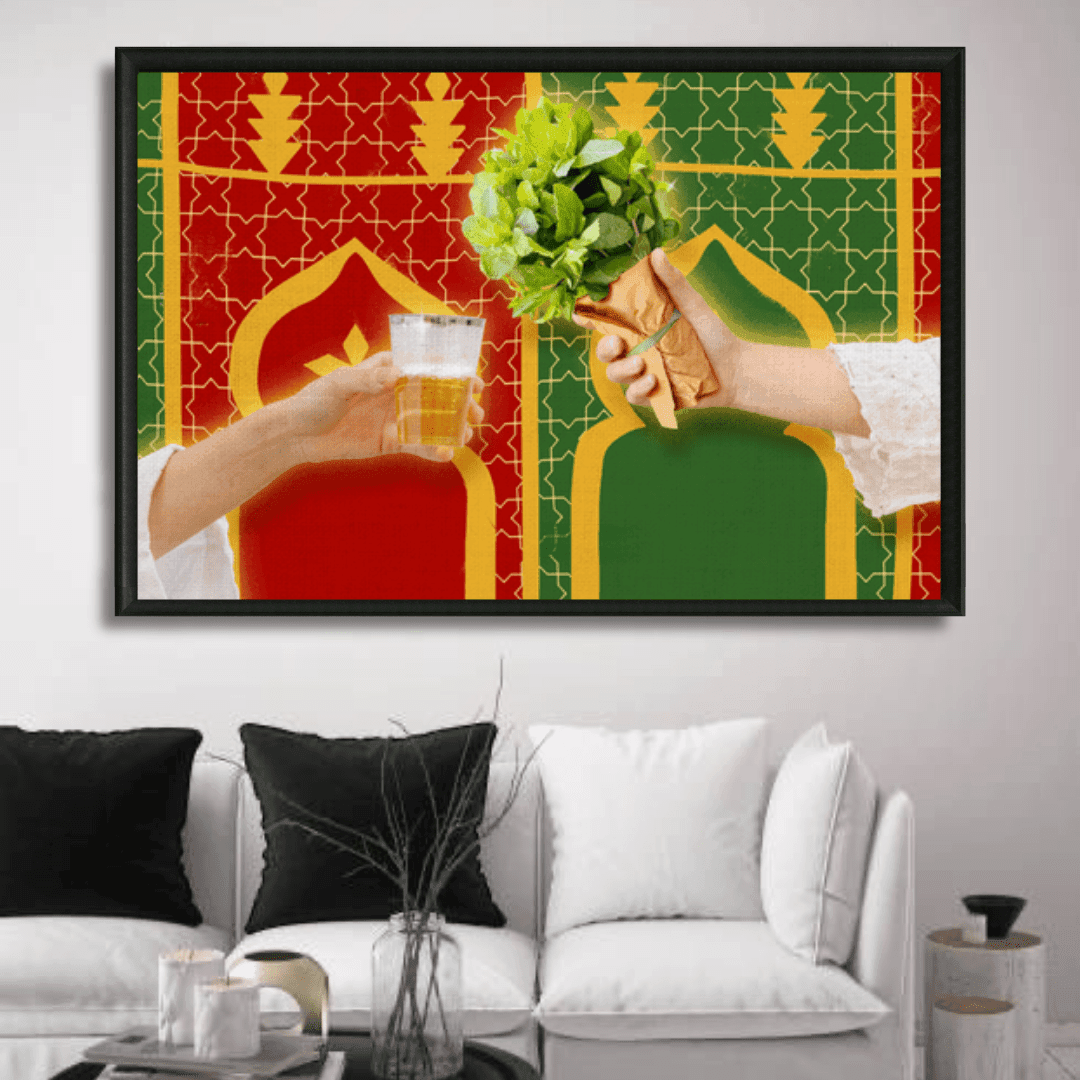 Tableau atay dans la tente marocaine thé menthe