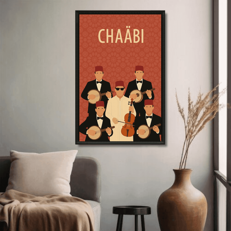 Tableau Chaâbi orchestre musique marocaine populaire mariage