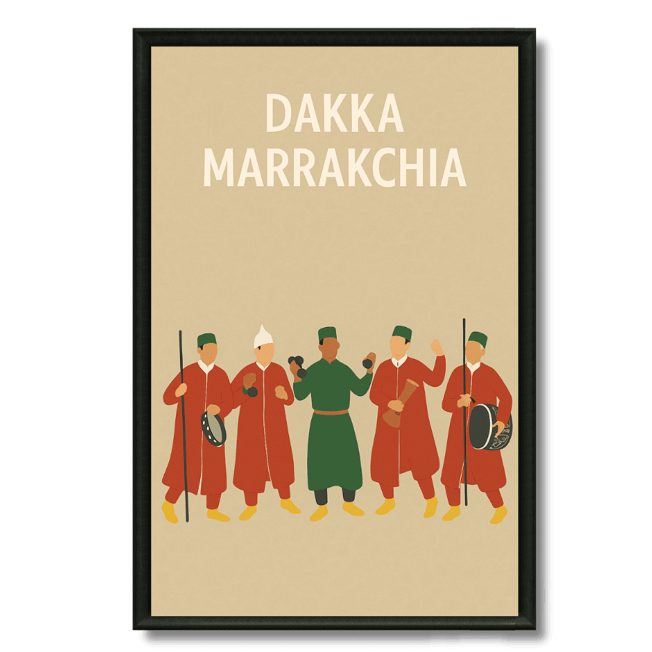 Tableau Dakka Marrakchia percussion traditionnelle Marrakech