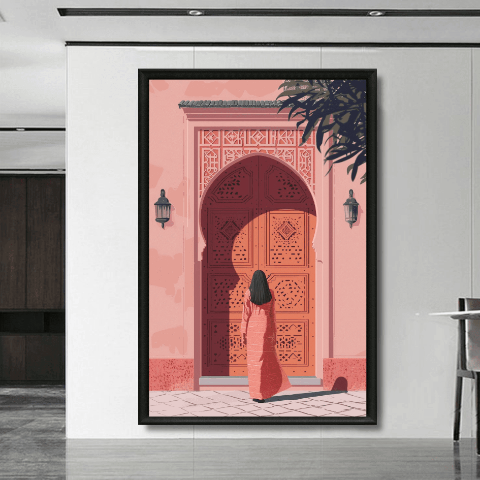 Tableau devant porte riad marocain détail