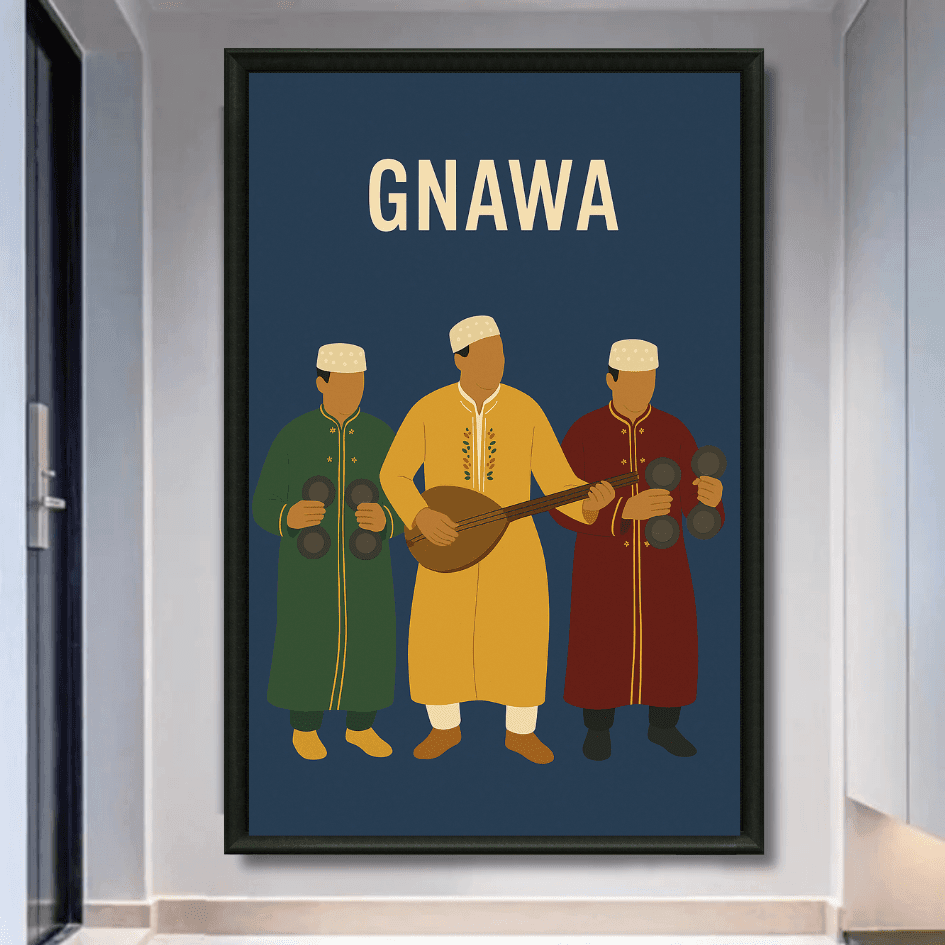 Tableau Gnawa marocain détail