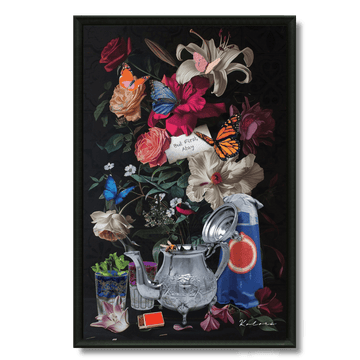 Tableau bouquet du thé marocain théières menthe coloré