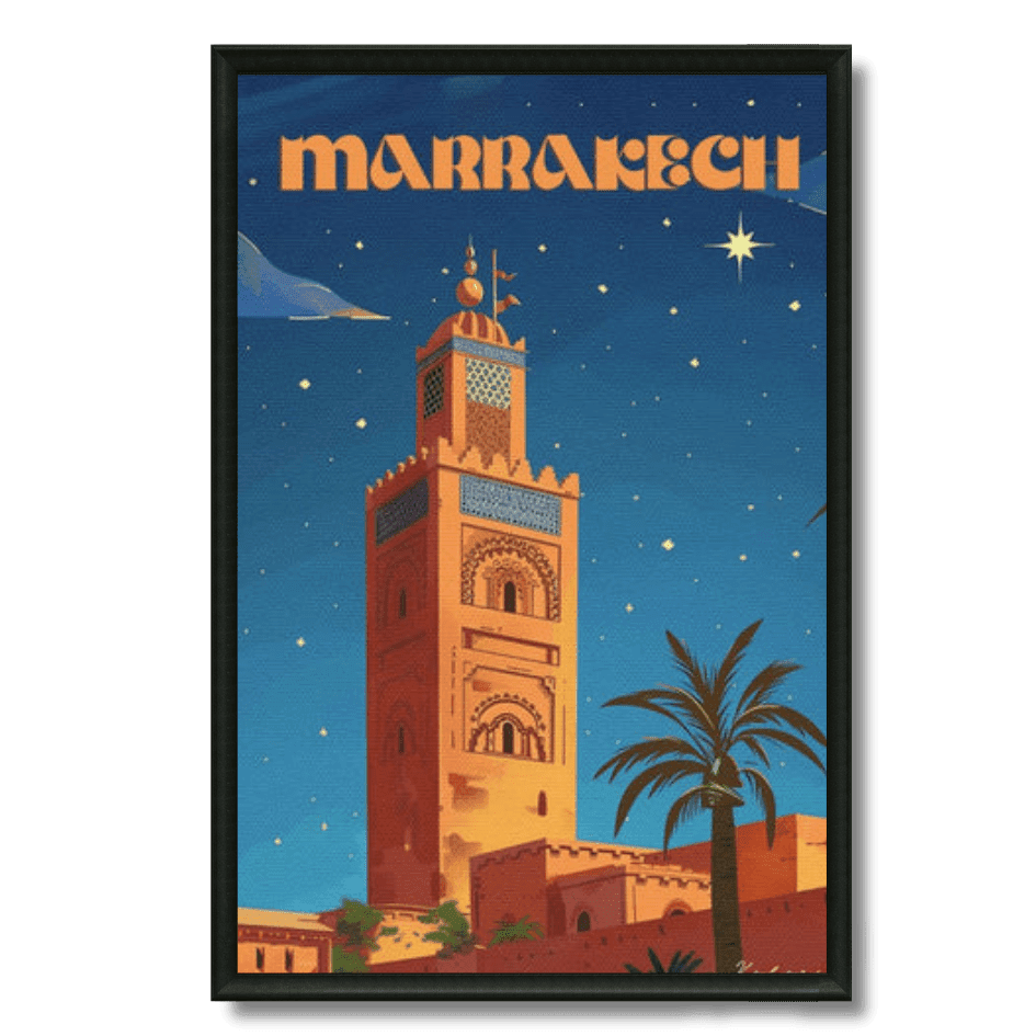 Tableau marocain Marrakech, la ville rouge et la Koutoubia