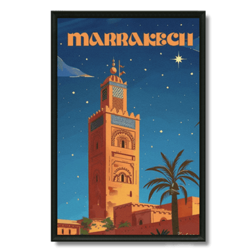 Tableau marocain Marrakech, la ville rouge et la Koutoubia