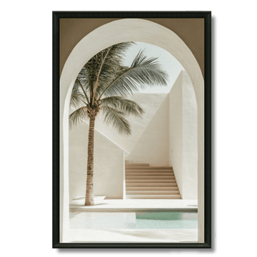 Tableau riad évasion méditerranéenne palmier piscine marocain