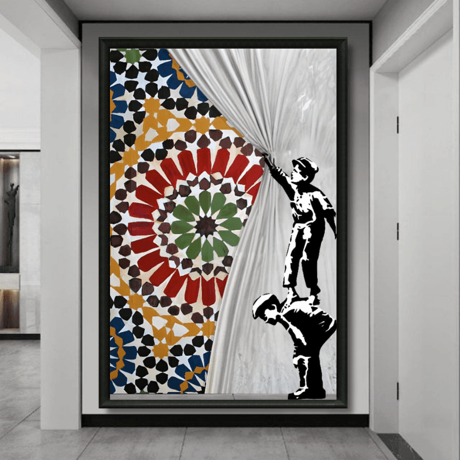 Tableau rideau marocain dévoilé détail