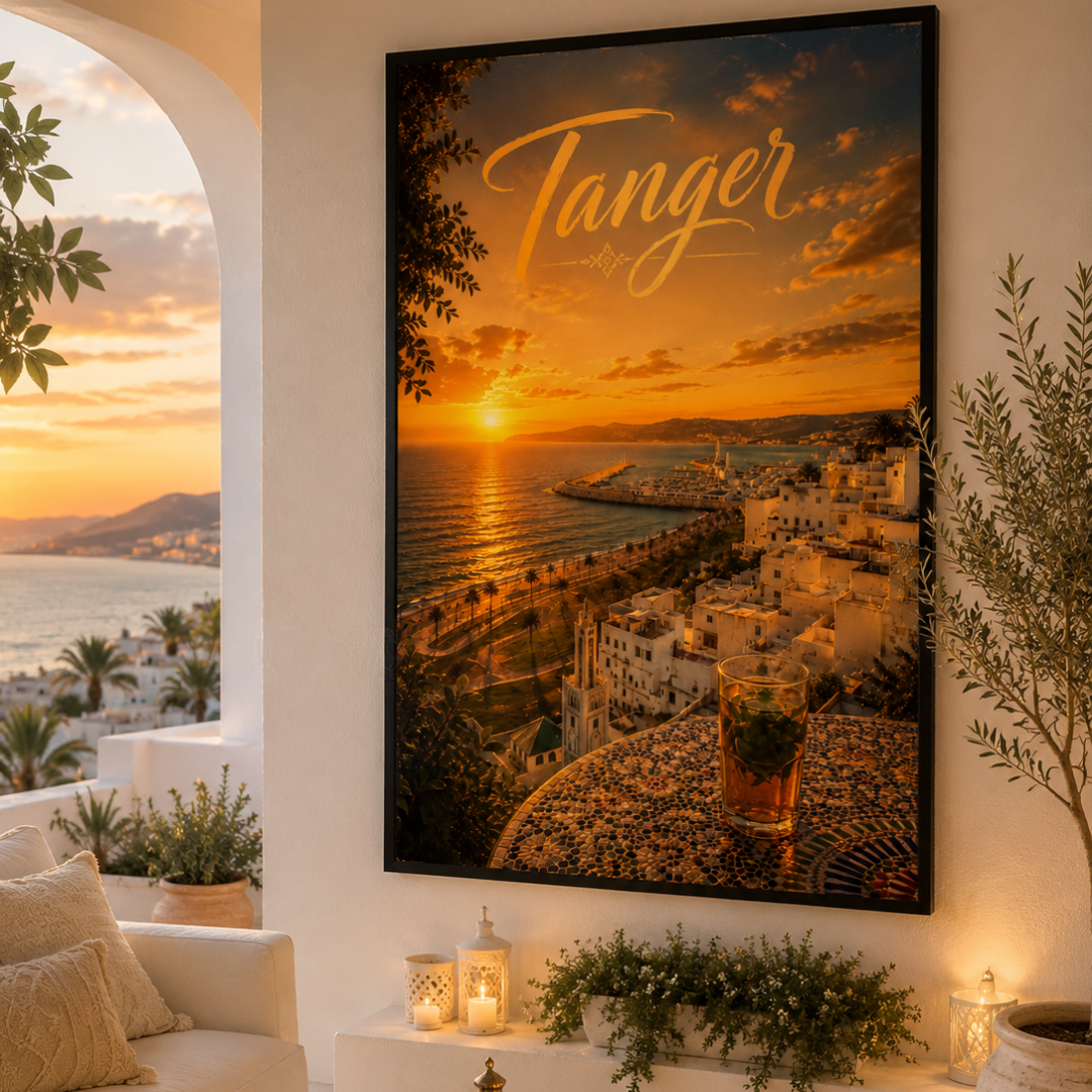 Tableau marocain Tanger, porte entre Afrique et Europe