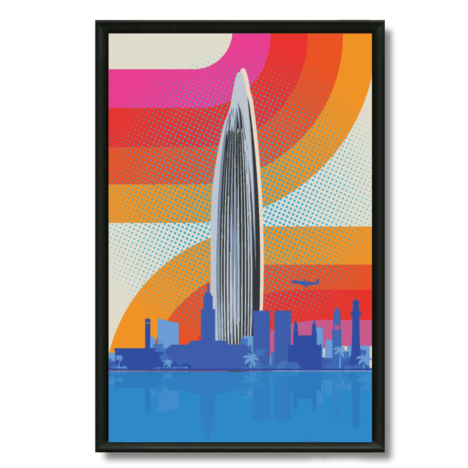 Tableau Tour Mohammed VI skyline Rabat pop art